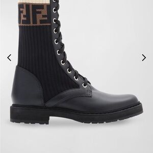 FENDI Rococo combat boot like new . bag and box included